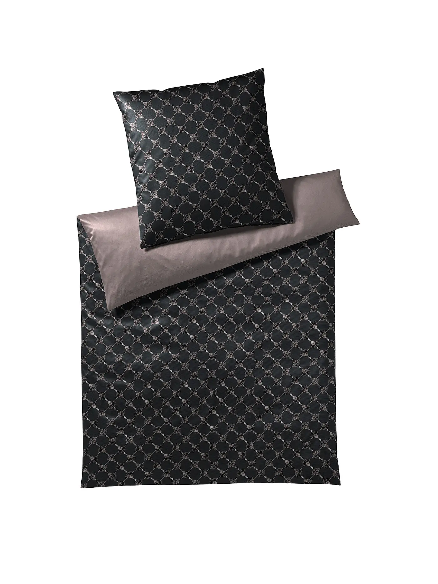 JOOP | Satin Bettwäsche Cornflower Double 70x90cm / 140x200cm Gelb | schwarz